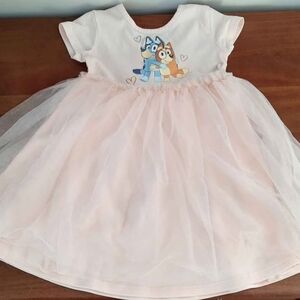 Pink Tulle Dress with Cartoon Print